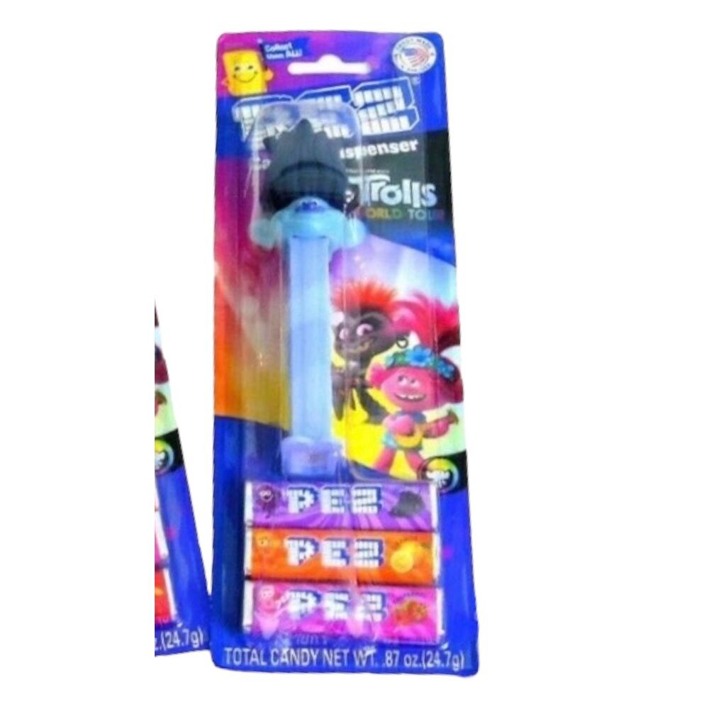 NEW TROLLS World Tour BRANCH PEZ DISPENSER + 3 Packs PEZ CANDY NEW In Package!